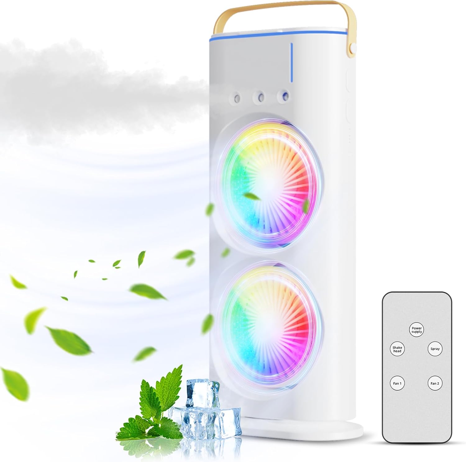 Three-speed colorful lights Fan