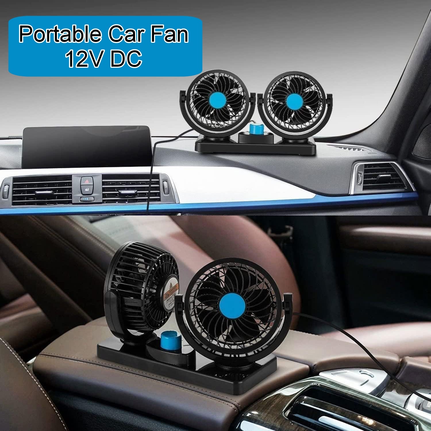 Portable Electric Car Fan 360 Degree Rotatable